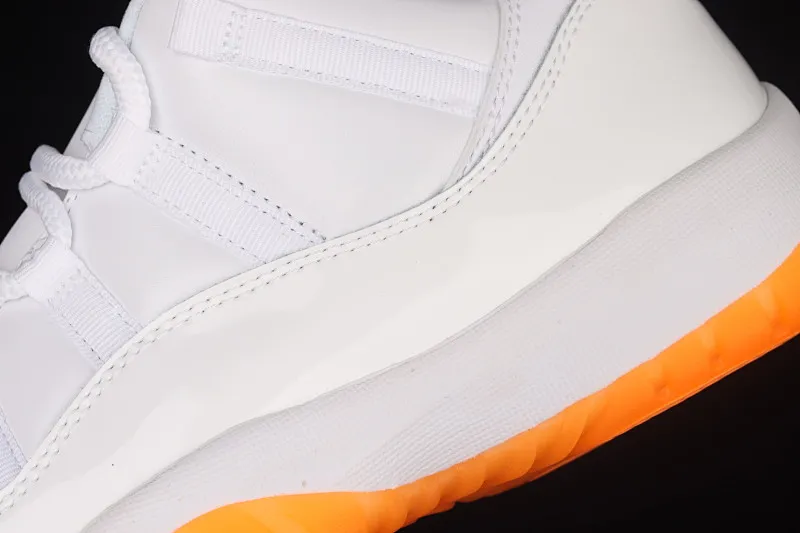 All categories Air Jordan Jordan series basketball shoes Air Jordan 11 Z version Air Jordan 11 Bright Citus AJ11 Joe 11 white orange low-top basketball shoes first layer genuine carbon AH7860-139
